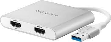INSIGNIA - USB TO DUAL HDMI ADAPTER - WHITE