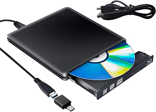 NaCot Unidad externa de Blu Ray CD DVD USB 3.0, Bluray Burner Reader BD CD DVD RW ROM para iMac PC MacOS Windows (negro)