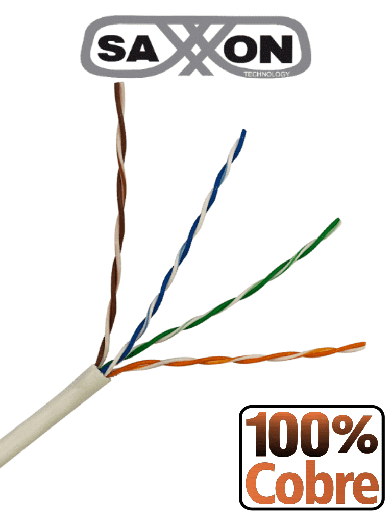 Bobina de Cable UTP Cat6 100% Cobre/ 305 Metros/ Color Blanco/ Uso Interior/ 4 Pares/ Categoría 6