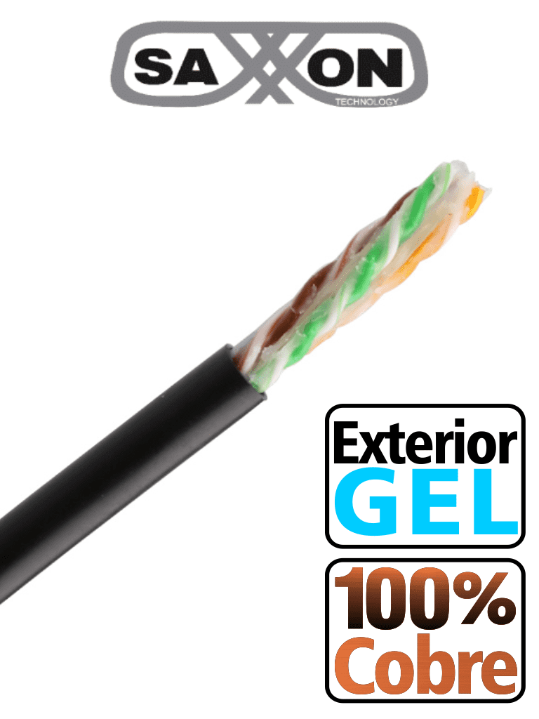 Bobina de Cable UTP Cat6 100% Cobre con Gel/ 305 Metros/ Uso Exterior/ Color Negro/ Cumple con Estandares: ISO/ IEC 11801 Ed2; EIA/ TIA568/ Ideal para Cableado de Redes y Video/