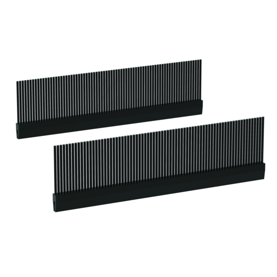 HOFFMAN Kit de tiras de cepillo, entrada de cables, 3.40 x 12.00 x .40, PVC/Nylon, Negro PBSK1225