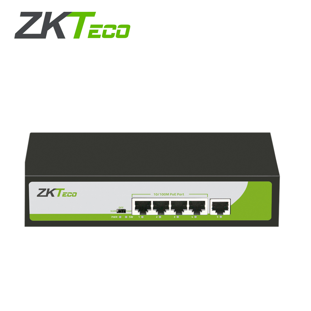 Switch ZKT ECO PE041-55-C, 4 Puertos PoE 10/100, 1 Puerto RJ45 10/100, No Administrable
