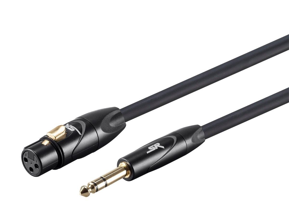 TRS MALE MICROPHONE MIC CABLE 15ft XLR 3-Pin FEMALE TO 6.35mm 1/4" TRS MALE (15ft/5m)