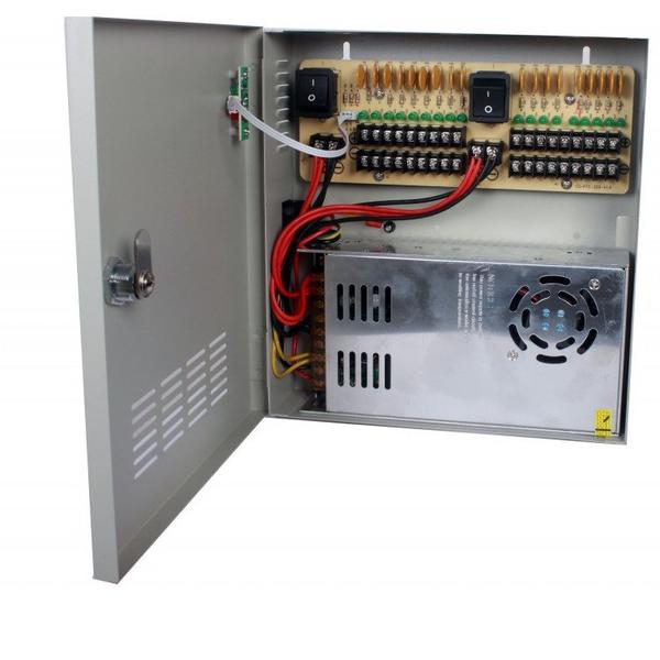 SAXXON PSU1230D18 - FUENTE DE PODER 12V CD / 30 AMPERES / DISTRIBUIDOR PARA 18 CAMARAS / 1.65 AMPERES POR CANAL