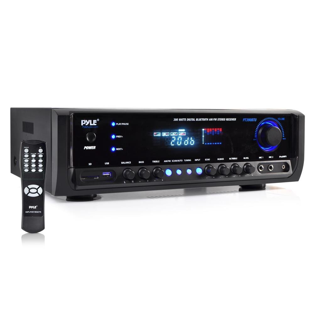 PYLE PT390BTU BLUETOOTH DIGITAL HOME  THEATER STEREO RECEIVER, AUX INPUT, MP3/USB/SD READERS, AM/FM RADIO, 300 WATT