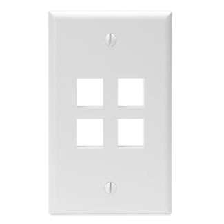 PLACA QUICKPORT PLACA SENCILLA 4 PUERTOS BLANCO LEVITON (41080-4WP)