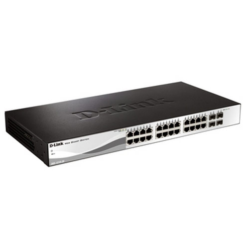 SWITCH GIGABIT DE 24 PUERTOS D-LINK/4 PORT SFP/SMART/RACK/DGS-1210-28