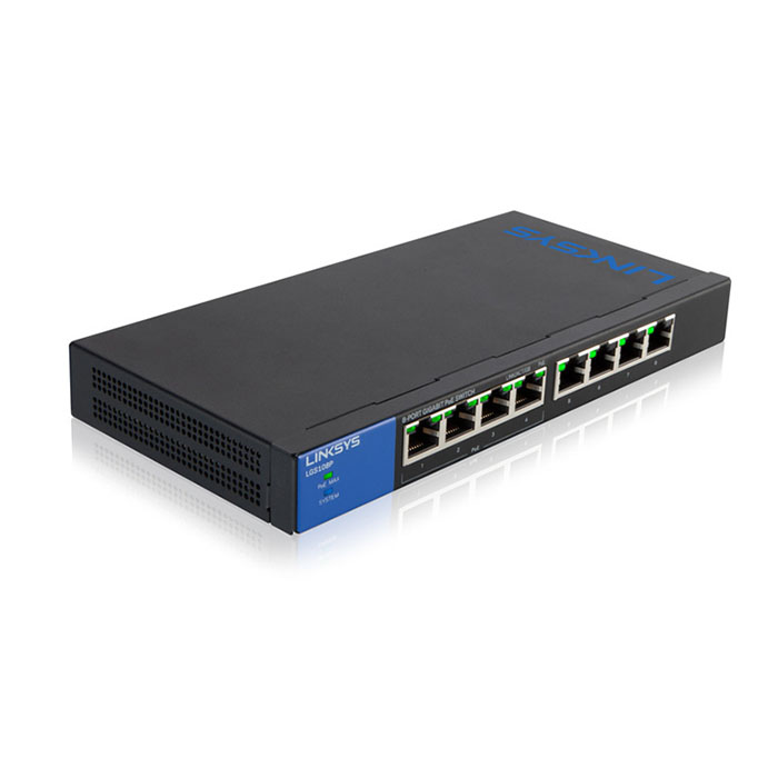 SWITCH LINKSYS METALICO/ESCRITORIO/8PTOS GIGABIT/4 PTOS PoE+ /LGS108P