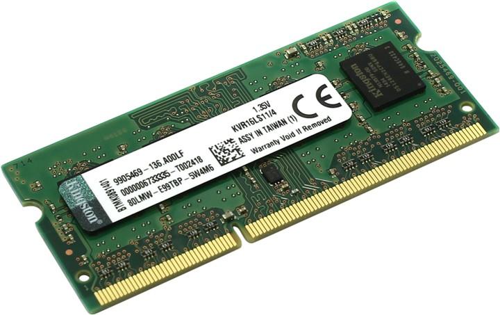 KINGSTON RM KVR16LS11/4 LOW VOLTAGE 1.35V RAM 4GB DDR3L 1600 MHZ SODIMM