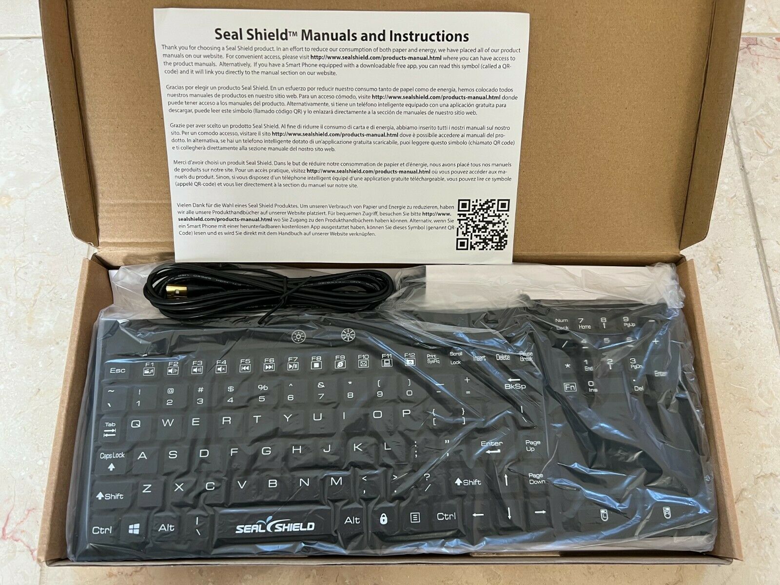 Seal Shield SealTouch Glow S108PG Waterproof Wired Keyboard with Touch Pad