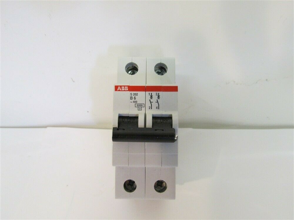 ABB, S202-B6, Miniature Circuit Breaker,277/480VAC,6A,6KA,2 Pole