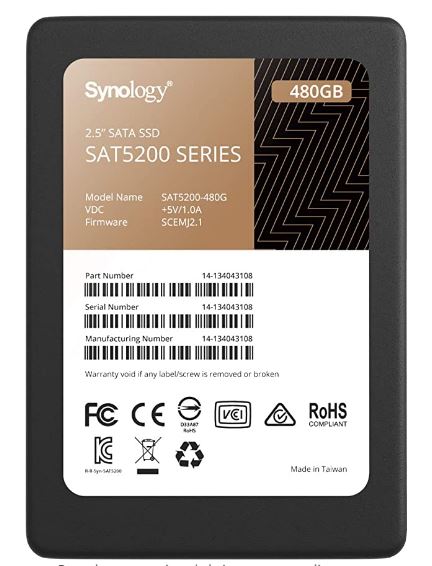 Synology SATA SSD SAT5200 de 2.5 pulgadas/ 480 GB/ SAT5200-480G.