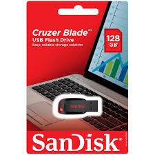 MEMORIA USB SANDISK CRUZER BLADE CZ50, 128GB, USB 2.0, NEGRO/ROJO