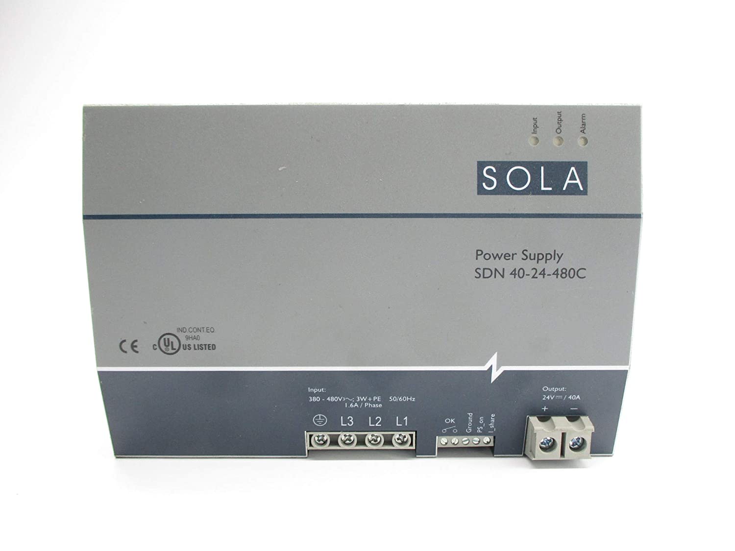 Solahd Ac-Dc Converter, Din Rail, 1 O/p, 960W, 40A, 24V - SDN40-24-480C