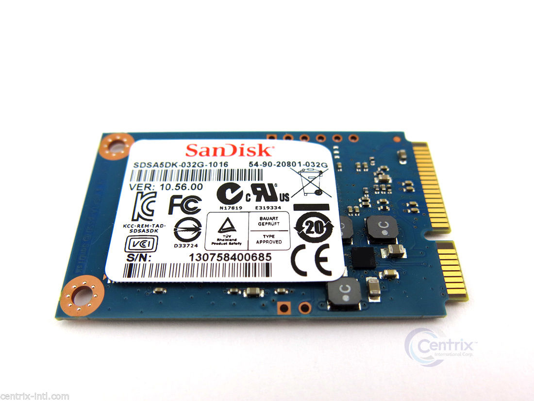SANDISK 32GB MSATA (mini PCI-E) SOLIDO INTERNO SSD DISCO DURO SDSA5DK-032G
