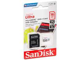 Memoria Micro SD SANDISK SDSQUNS-016G-GN3MA, 16 GB, 80 MB/s, Gris, Blanco
