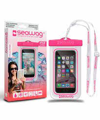 SEAWAG Funda impermeable sin gérmenes para teléfono inteligente, color blanco/rosa