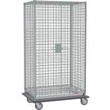 Metro SEC53LC Chrome Mobile Heavy Duty Wire Security Cabinet - 38 1/2" x 28 1/16"x 68 1/2"