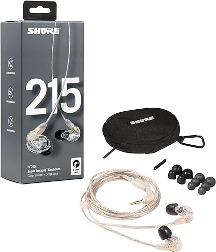 SHURE AURICULARES AISLANTES DE SONIDO SE215-CL | COLOR TRANSPARENTE