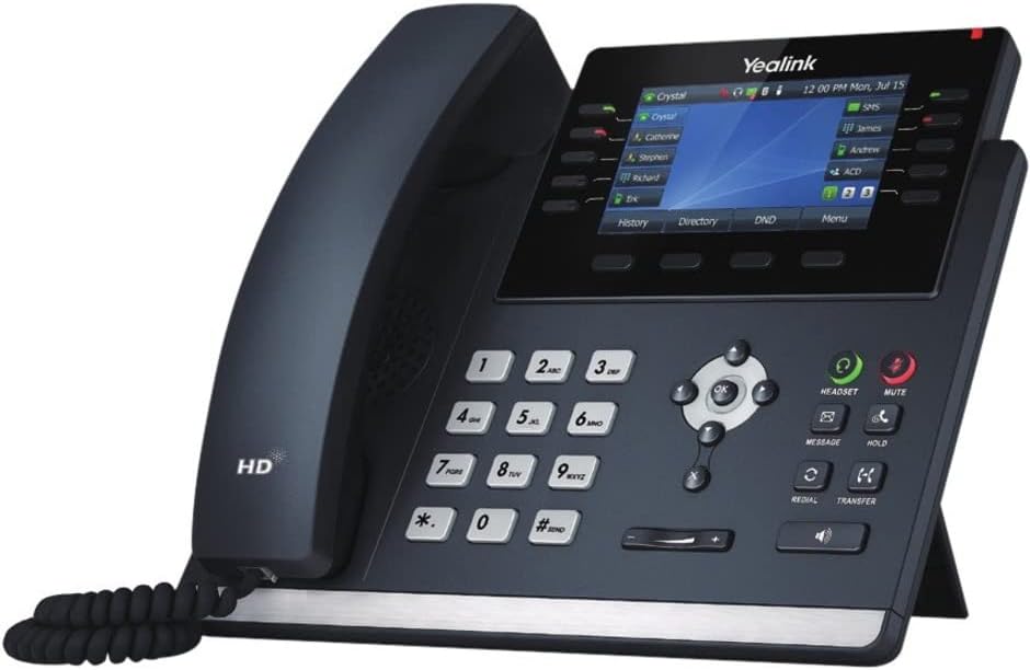 Yealink SIP-T46U - Teléfono IP con cable, montaje en pared, gris clásico
