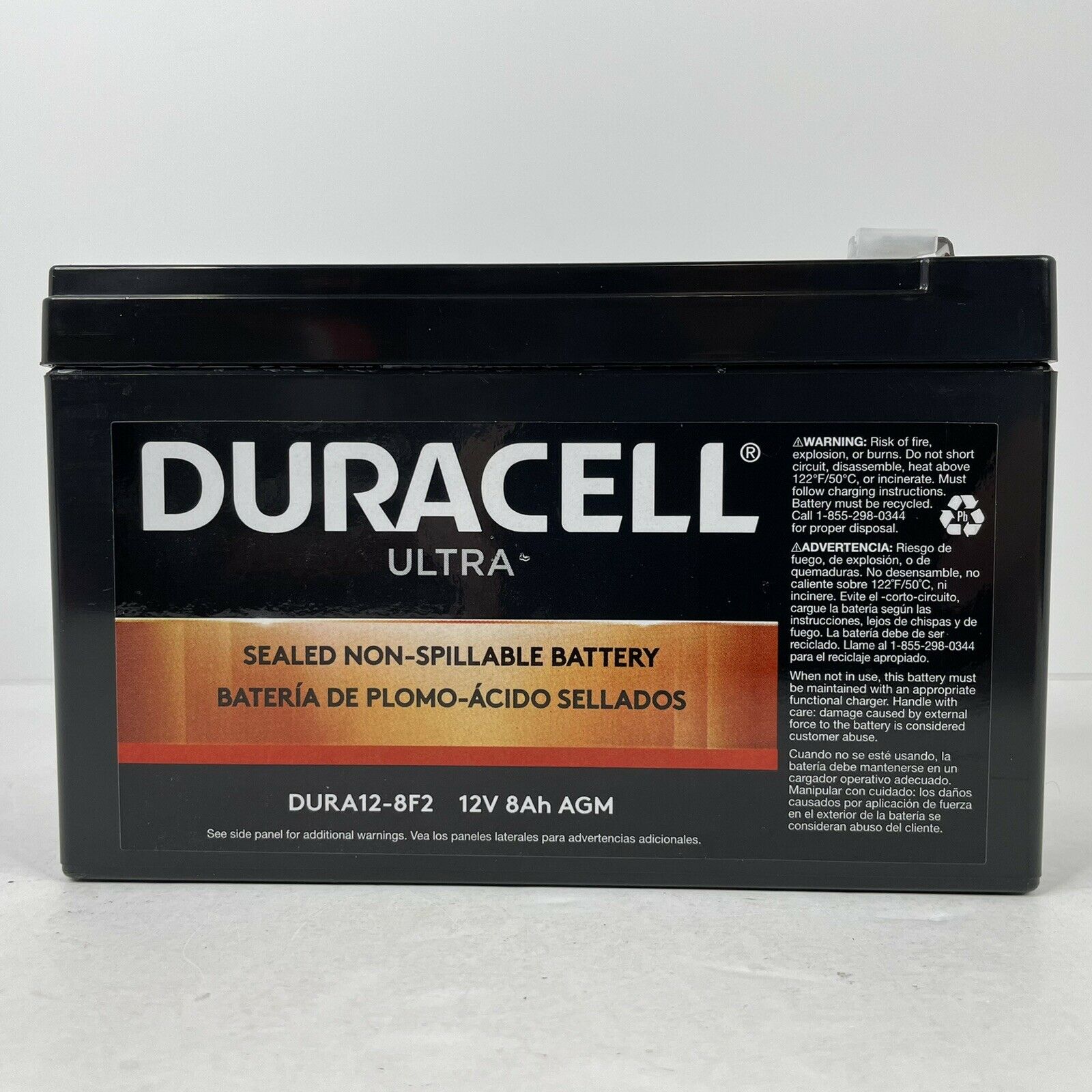 SLA12-8F2 Authentic DURA12-8F2 Duracell Ultra 12V 8AH AGM SLA Battery F2