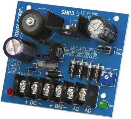 ALTRONIX SMP3 FUENTE DE PODER/PLACA DE CARGA CON UNA SOLA SALIDA 2.5 Amps