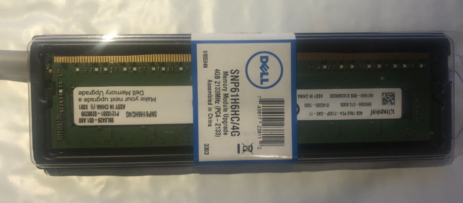 Módulo de memoria Dell 4 GB 1Rx8 PC4-2133P DDR4 2133 MHz (SNP61H6HC/4G)
