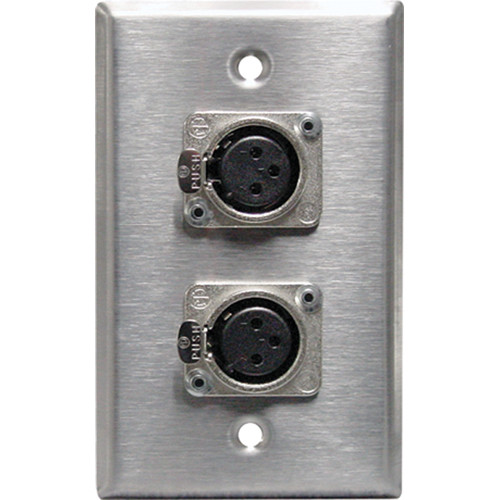 PLACA DE PARED RAPCOHORIZON SP-2DFN XLR DE UNA UNIDAD CON 2 CONECTORES NEUTRIK NC3FD-L-1