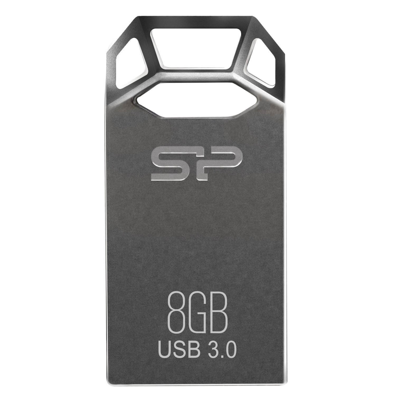 SILICON POWER 8GB JEWEL J50 USB 3/0 ZINC-ALLOY COMPACT FLASH DRIVE TITANIUM EDITION SP008GBUF3J50V1TNE