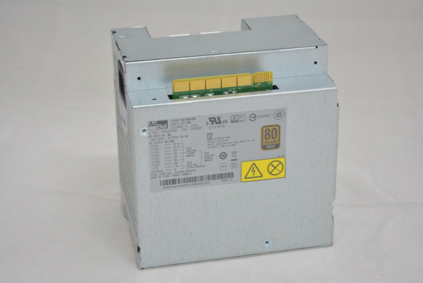 AcBel SP50A33626 490w 80 Plus Gold Switching Power Supply | ThinkStation P500 (open box)