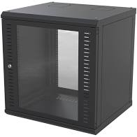 Gabinete para Montaje en Pared Puerta de Cristal Templado Cuerpo Fijo con Rack 19" de 12 Unidades