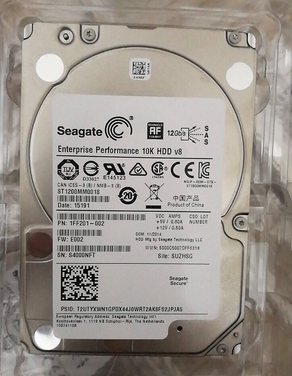 Seagate DISCO DURO ST1200MM0018 2.5" 1200GB SAS 12Gb/s, 10K RPM, CACHE 128MB, 512E