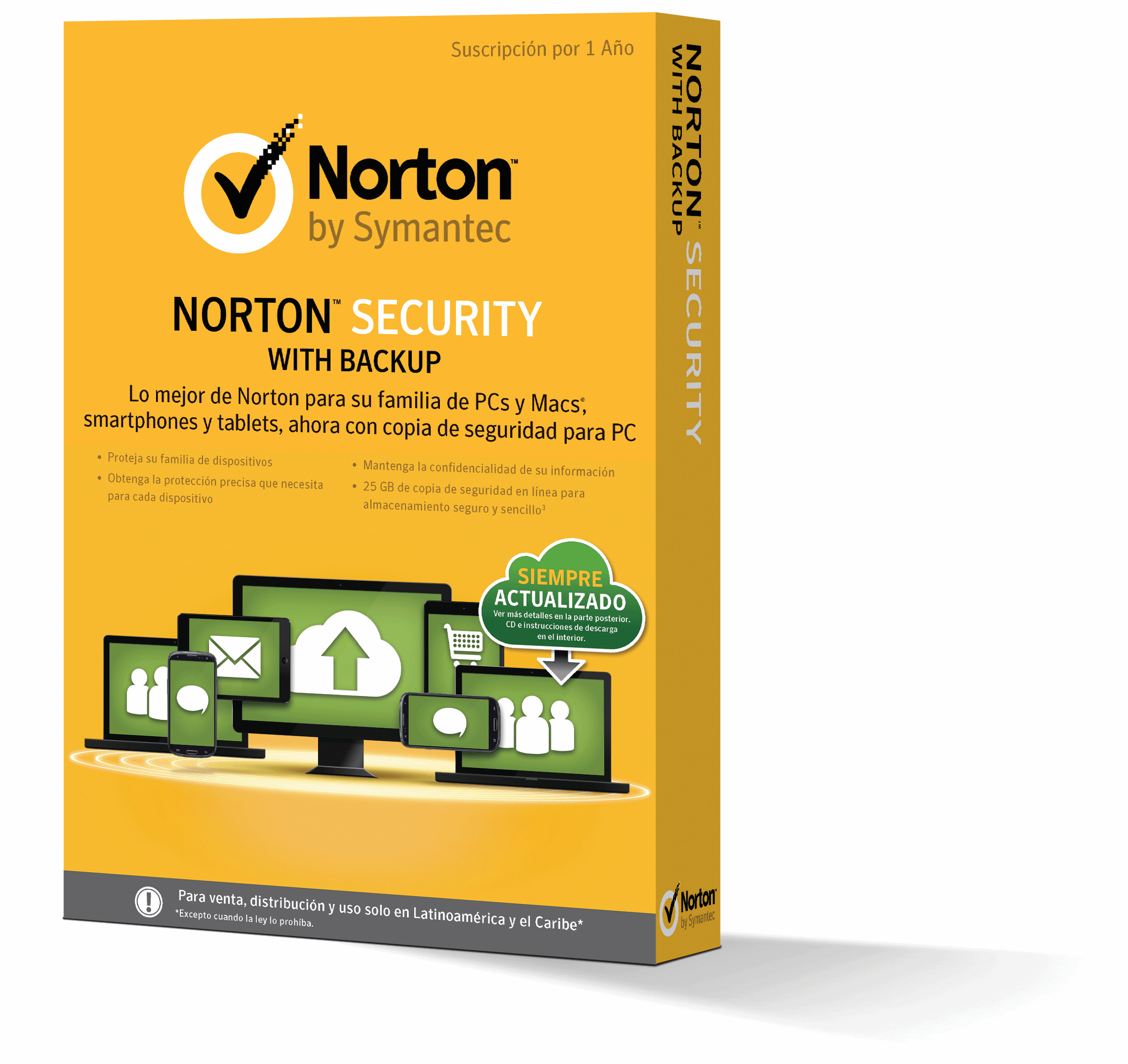 NORTON SECURITY CON RESPALDO 2.0 25GB SL 10 DISPOSITIVOS 1 AÃ‘O CAJA ( 21333653 )