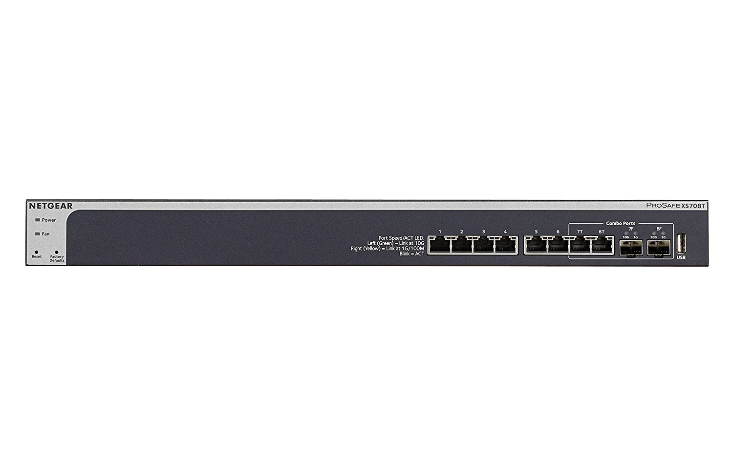 SWICH  Netgear ProSafe 8-port 10-Gigabit Ethernet Smart Managed Switch (xs708t-100nes)