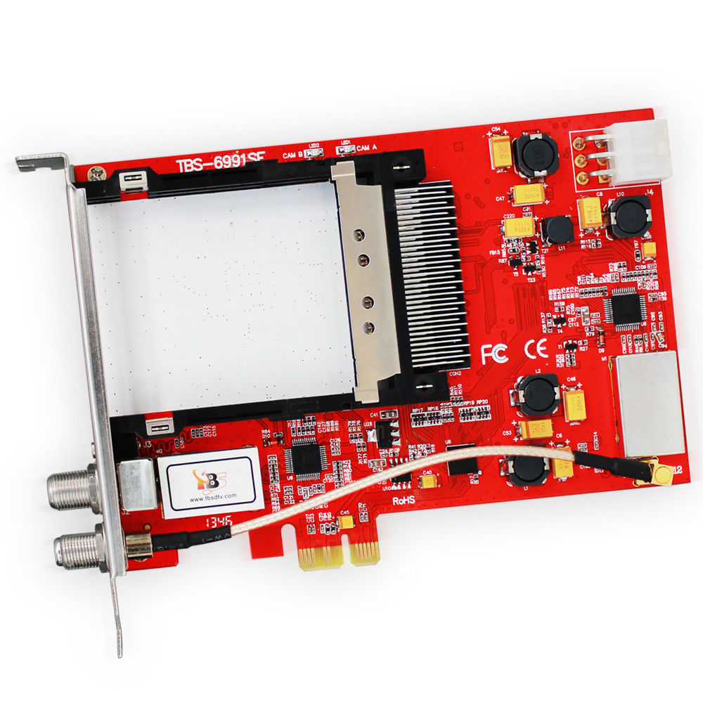 TBS6991SE DVB-S2 Dual Tuner PCIE Linux Window TV Card with Two CI Blindscan