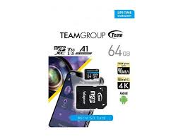 Memoria Flash Team Group ELITE A1, 64GB MicroSD UHS-I Clase 3, con Adaptador