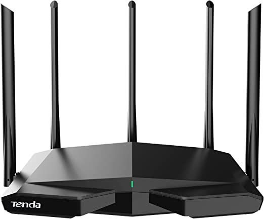 Tenda AXE5700 Smart WiFi 6E Router, Tri-Band Gigabit Wireless Internet WiFi 6E Router, el mejor router WiFi para juegos y VR, OneMesh & VPN, router AX para 5 antenas de alta ganancia 6dBi, RX27Pro (negro)