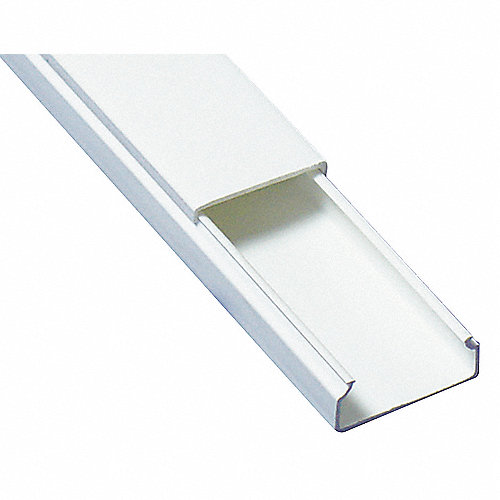 Canaleta blanca de PVC auto extinguible, sin división, 20 x 10 mm, tramo de 2.5 m