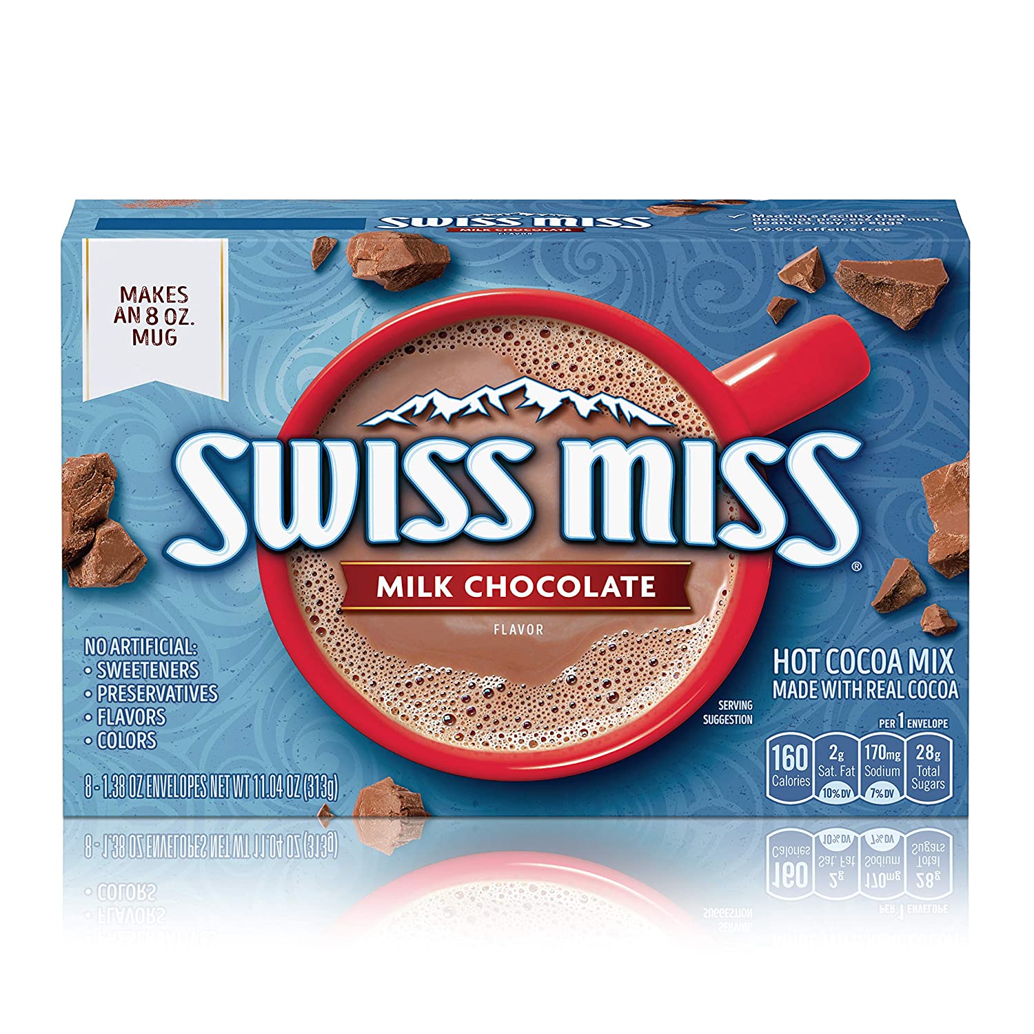 12-PACK Swiss Miss Mezcla de cacao caliente con sabor a chocolate con leche 11.04 onzas DE 8 SOBRES