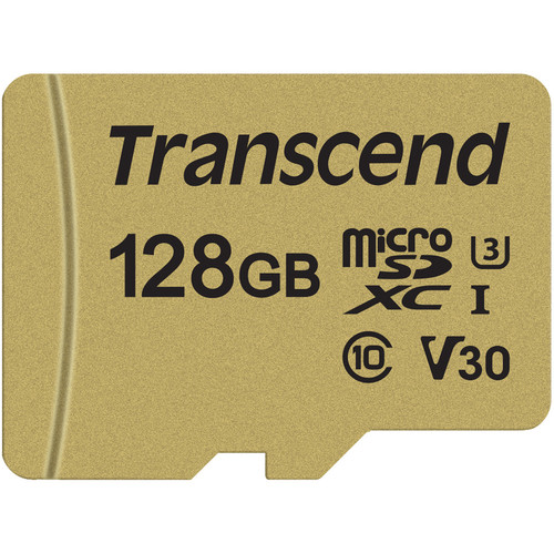 Transcend 128GB 500S UHS-I microSDXC Memory Card B&H # TR128GUSD500 MFR # TS128GUSD500S