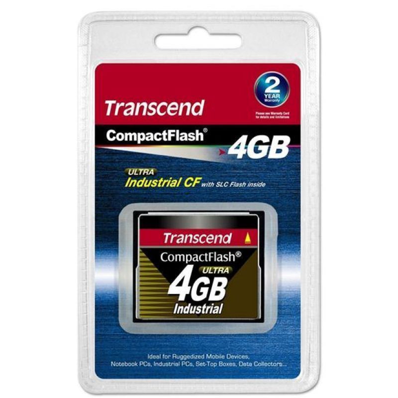 4GB Transcend 100x Industrial Grade CompactFlash Card (p/n TS4GCF100I)