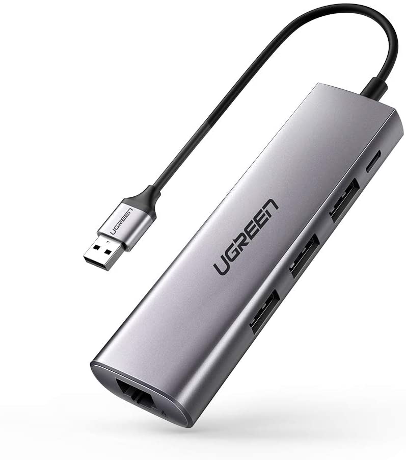 UGREEN Adaptador USB 3.0 Ethernet Hub con RJ45 10 100 1000 Gigabit Ethernet convertidor LAN con cable adaptador.