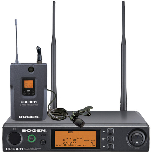 Sistema de petaca UHF de Bogen Communications con micrófono y receptor Lav