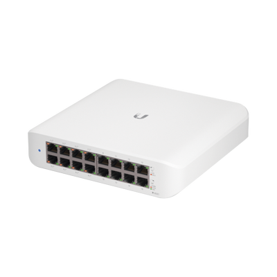 Switch UniFi Lite Administrable PoE de 16 Puertos 10/100/1000 Mbps (8 puertos 802.3af/at), 45 W