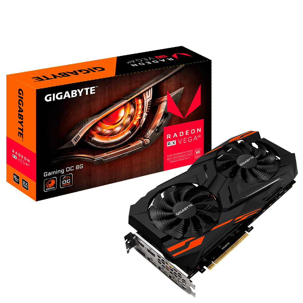 GIB VC GV-RXVEGA64GAMING RX VEGA 64 GAMING OC-8GD 8GB 2048b PCIE ATX HDMI/DP
