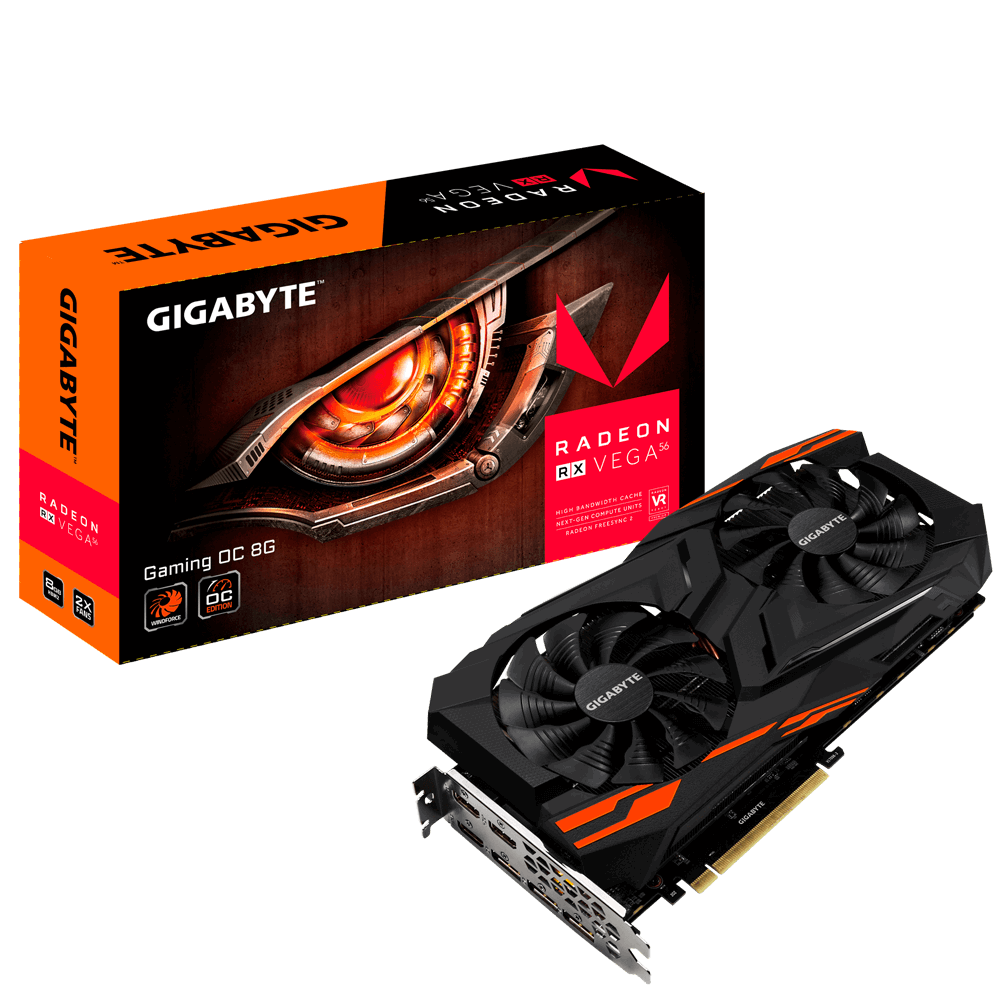 GIB VC GV-RXVEGA56GAMING OC-8GD VEGA56 OC Gaming 8GB HBM2 2048B HDMI/DP PCIE ATX