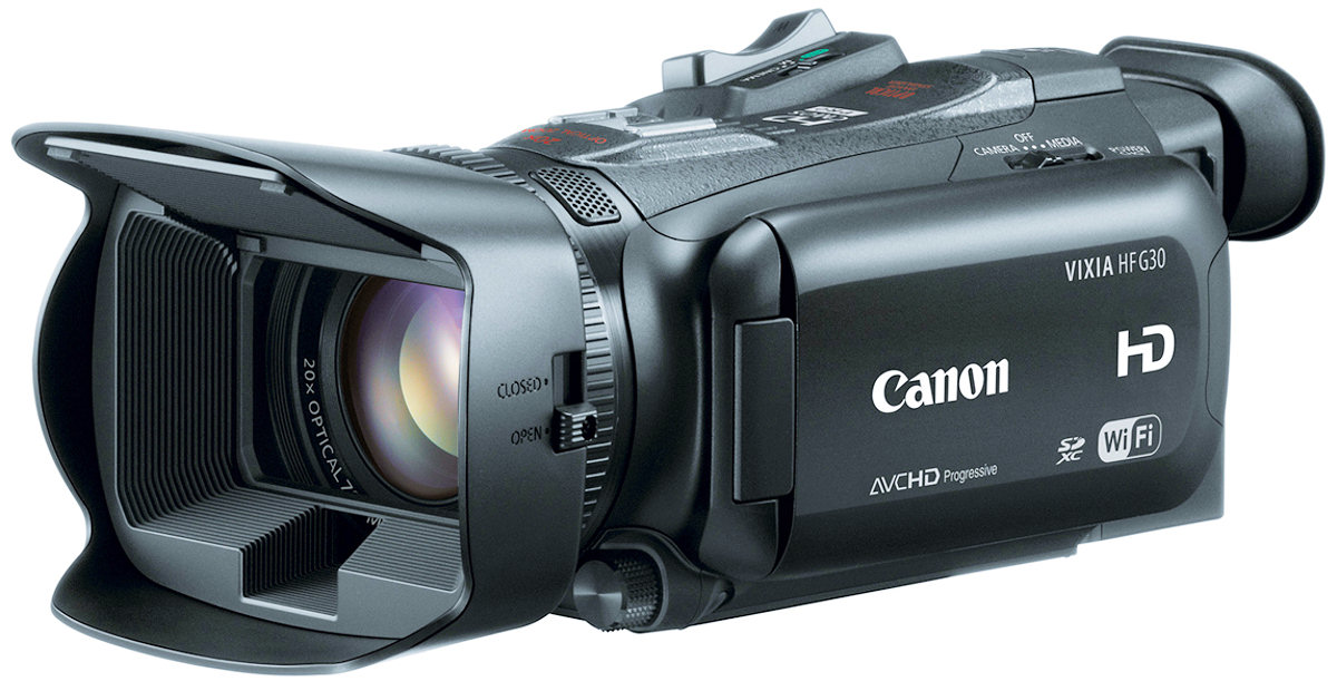 VIDEOCAMARA CANON HF G30 LENTE 20X ZOOM DOBLE RANURA SD FLASH FULL HD,AVCHD/MP4, WIFI.