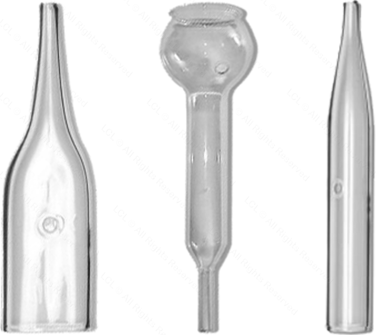 SET OF 3 STANDARD GLASS VENTOUSES FOR VACUUM EXTRACTORS