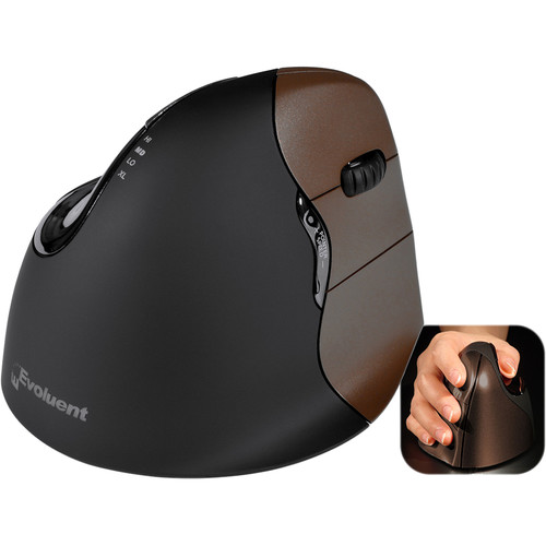 Evoluent VerticalMouse 4 Small Wireless (Black/Brown)
