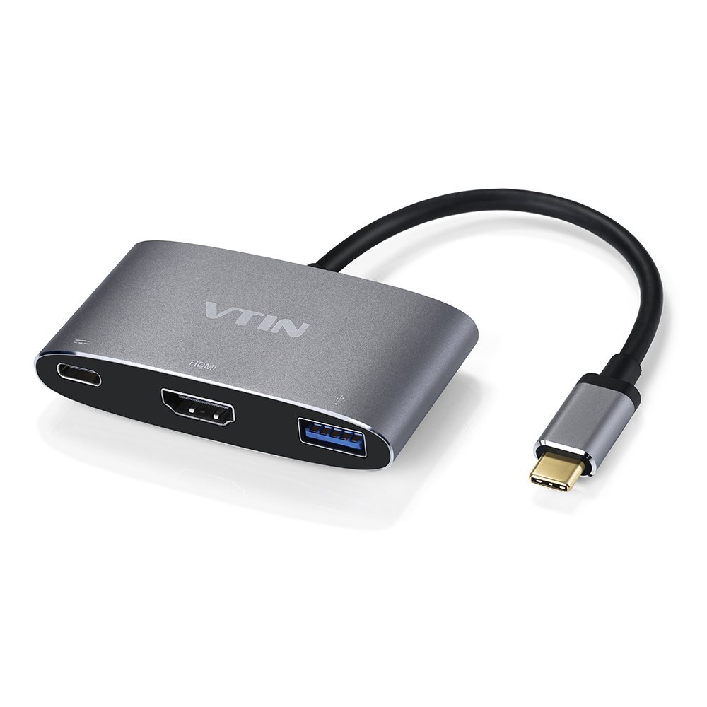 VTIN USB 3.1 Hub USB C a USB3.0 / HDMI / Tipo C , Adaptador Hembra para la Nueva Macbook, Google Chromebook Pixel, 2015 Macbook de 12" Portatil, (No para el 2016 nueva MacBook)